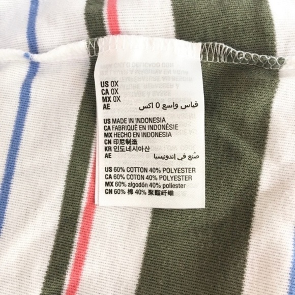 NEW Karen Scott Plus Stripe Tee Shirt Top Elbow Sleeves Boatneck Jersey Size 0X - Picture 5 of 6